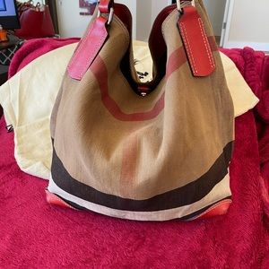 Burberry medium canvas check tote bag